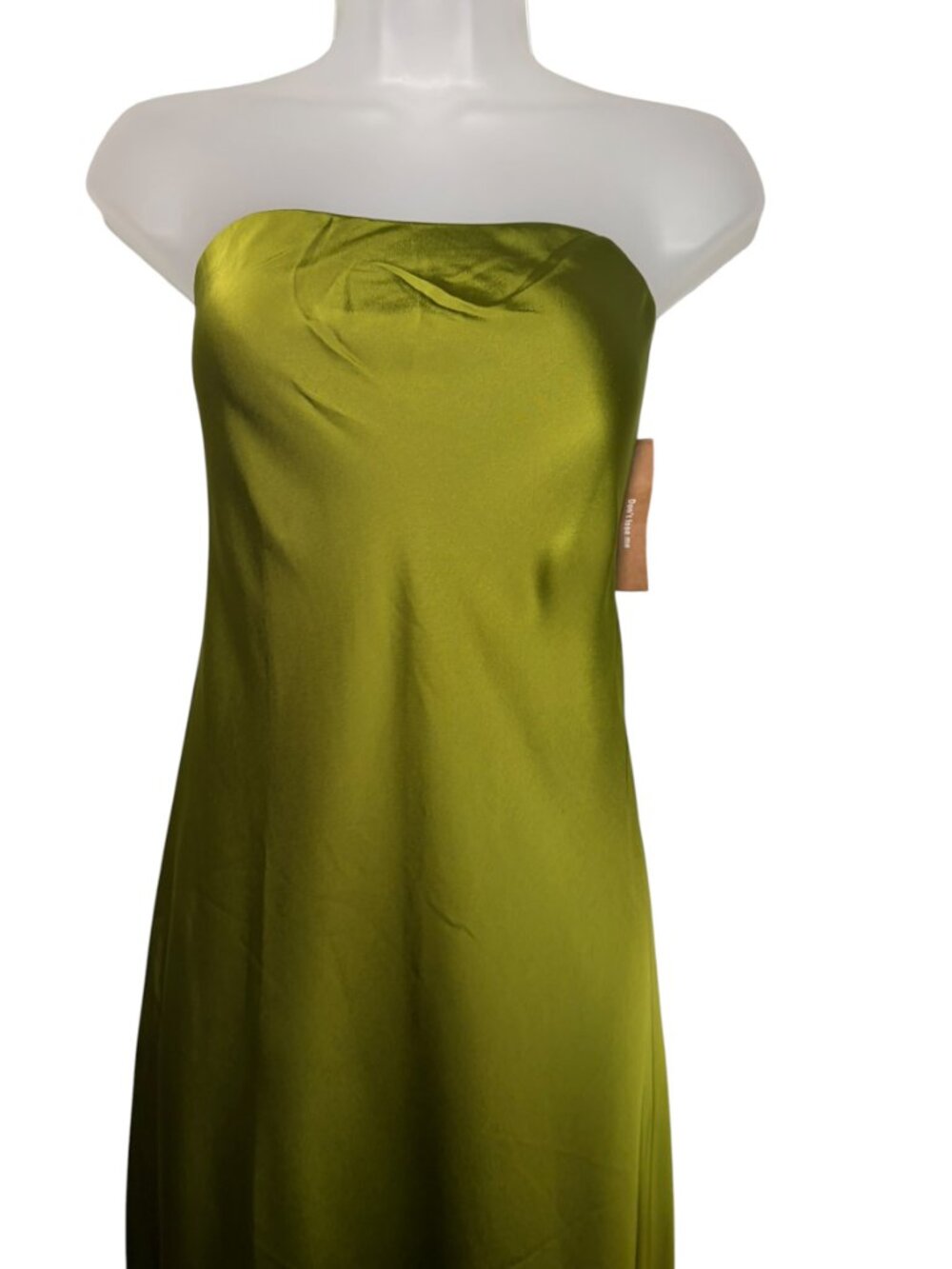 O.P.T Marice Strapless Satin Maxi Gown Clover Green Medium NWT - Picture 4 of 8